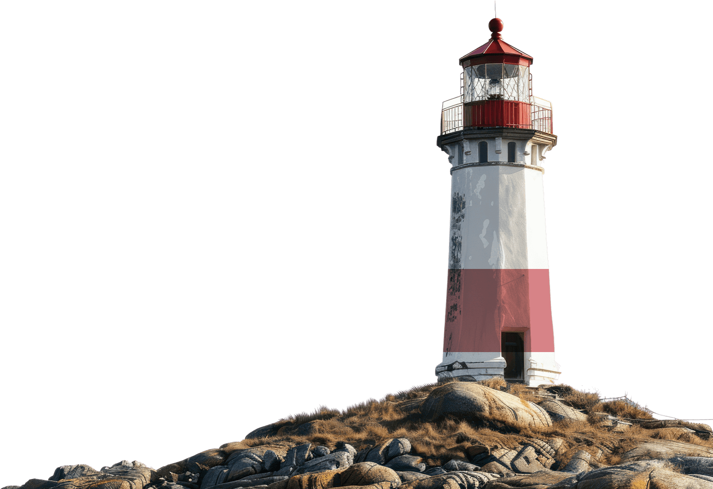 Single lighthouse overlooking the sea