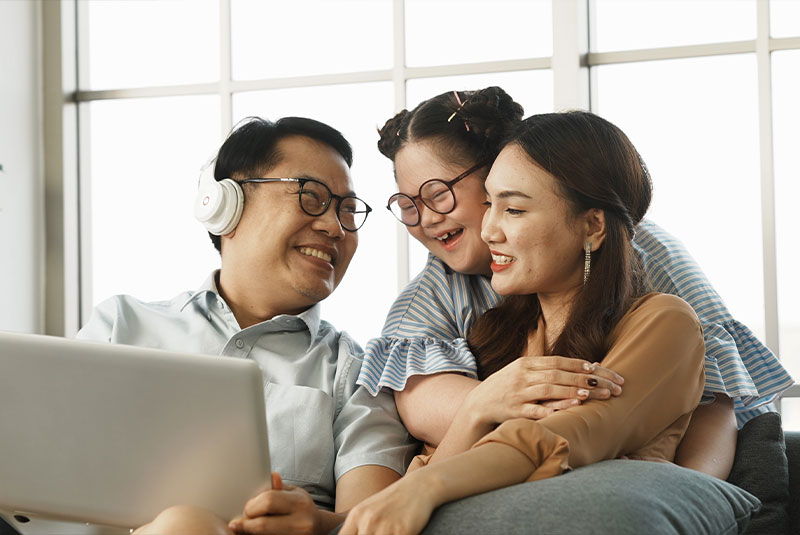 family together smiling