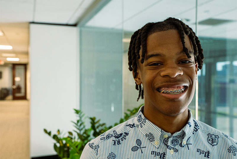 patient with braces smiling