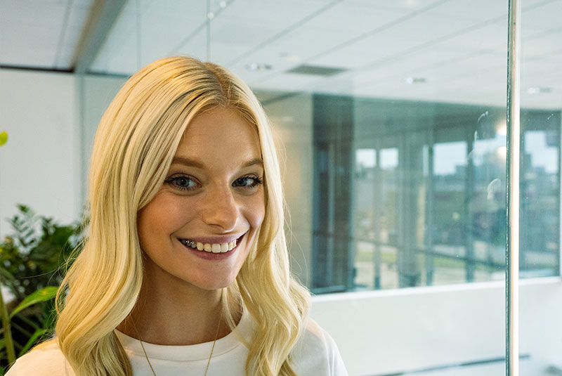 woman able to smile again after dental procedure