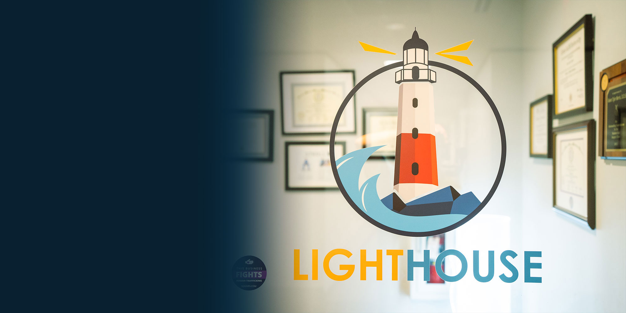 close up view of dental practice the lighthouse logo
