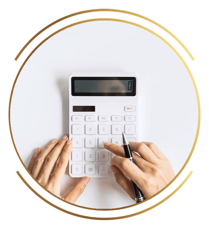 close up of calculator being used